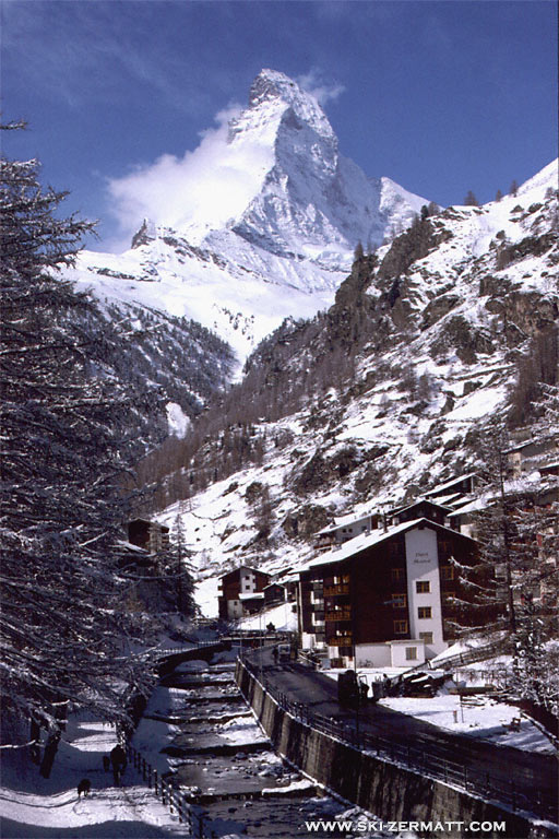 The Matterhorn in April from Zermatt