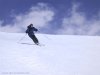 A skier begins Highway 7 into Cervinia