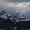 The spires of Zinal Rothorn and Weisshorn